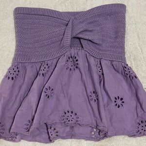 Elegant Purple Strapless Top